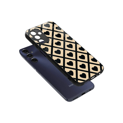 Beige Affection sleek samsung galaxy m14 5g cover with tempered glass back and TPU edges