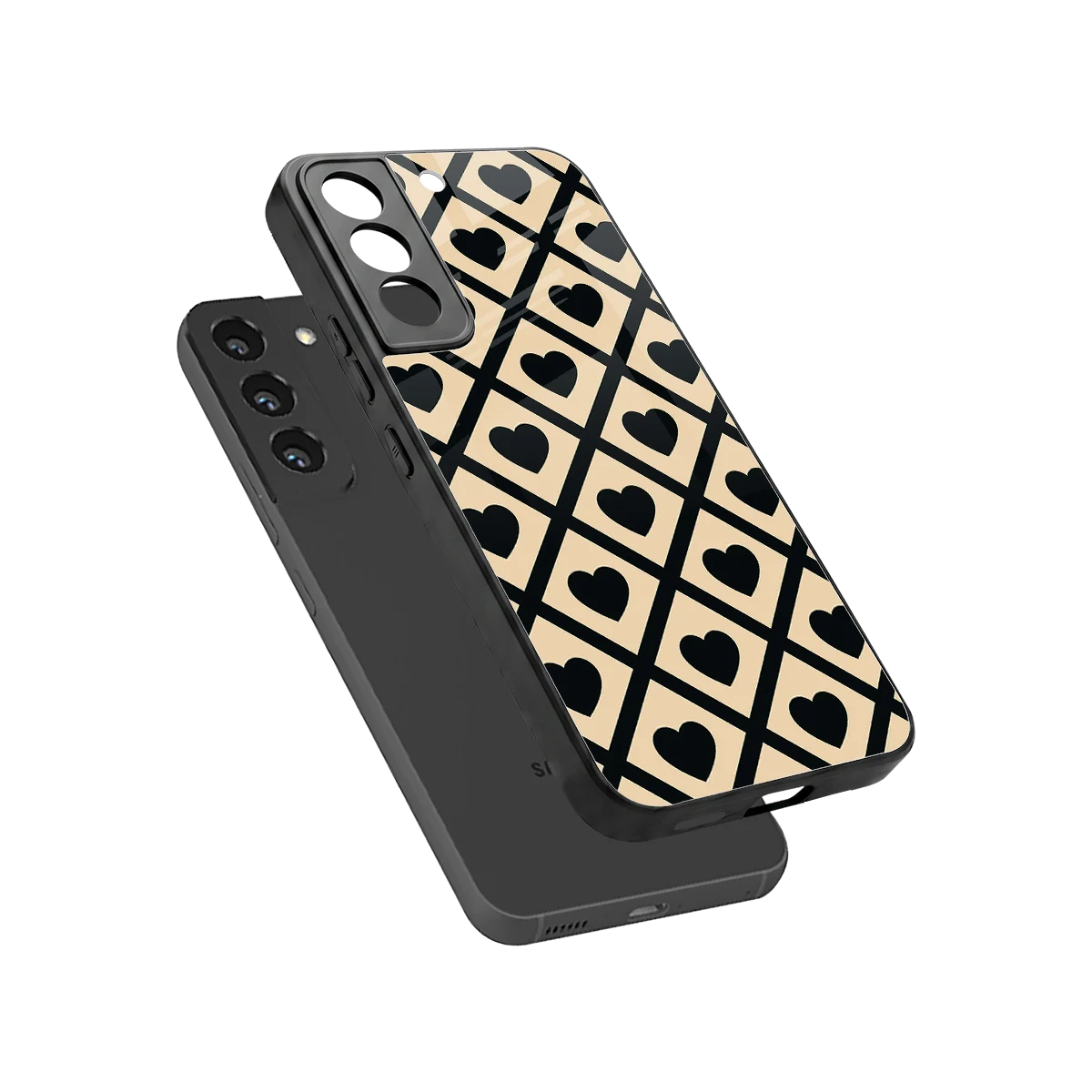 Beige Affection sleek samsung galaxy s22 cover with tempered glass back and TPU edges