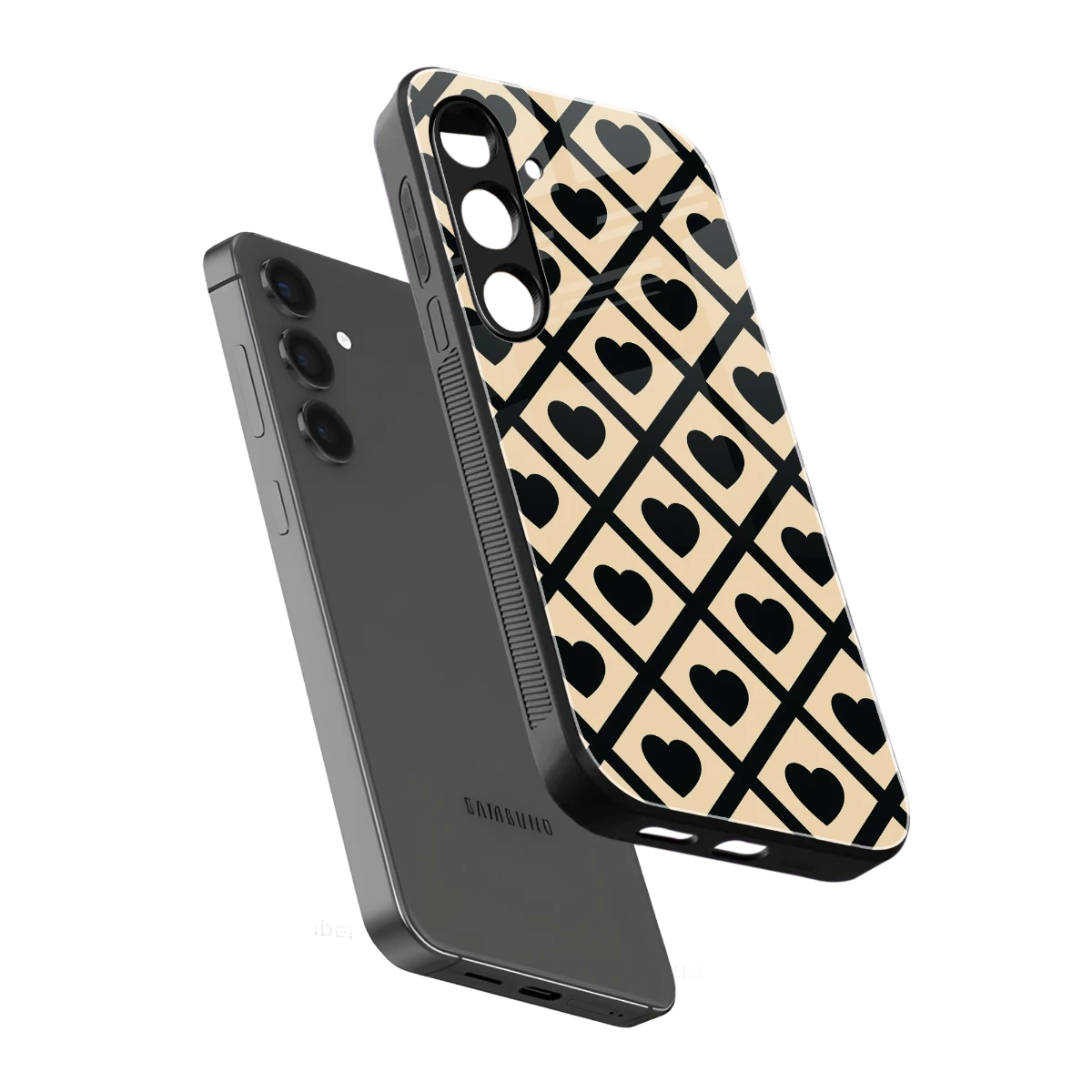 Beige Affection sleek samsung galaxy s24 fe cover with tempered glass back and TPU edges
