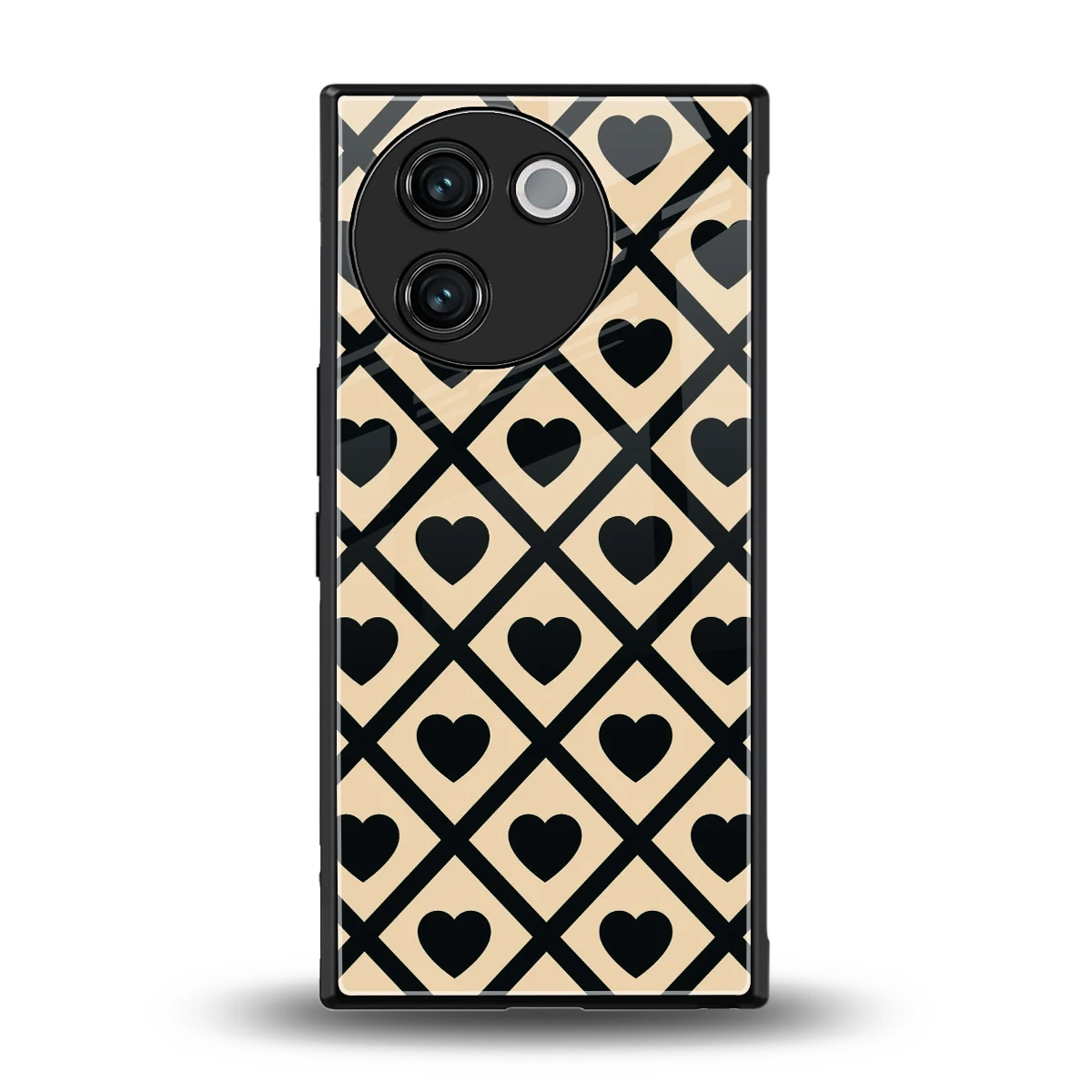 Beige Affection back phone cover | glass case for vivo v30e