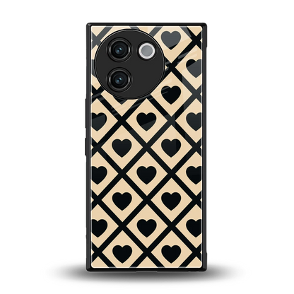 Beige Affection back phone cover | glass case for vivo v30e