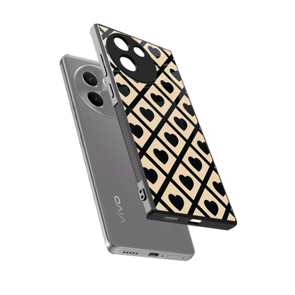 Beige Affection sleek vivo v30e cover with tempered glass back and TPU edges