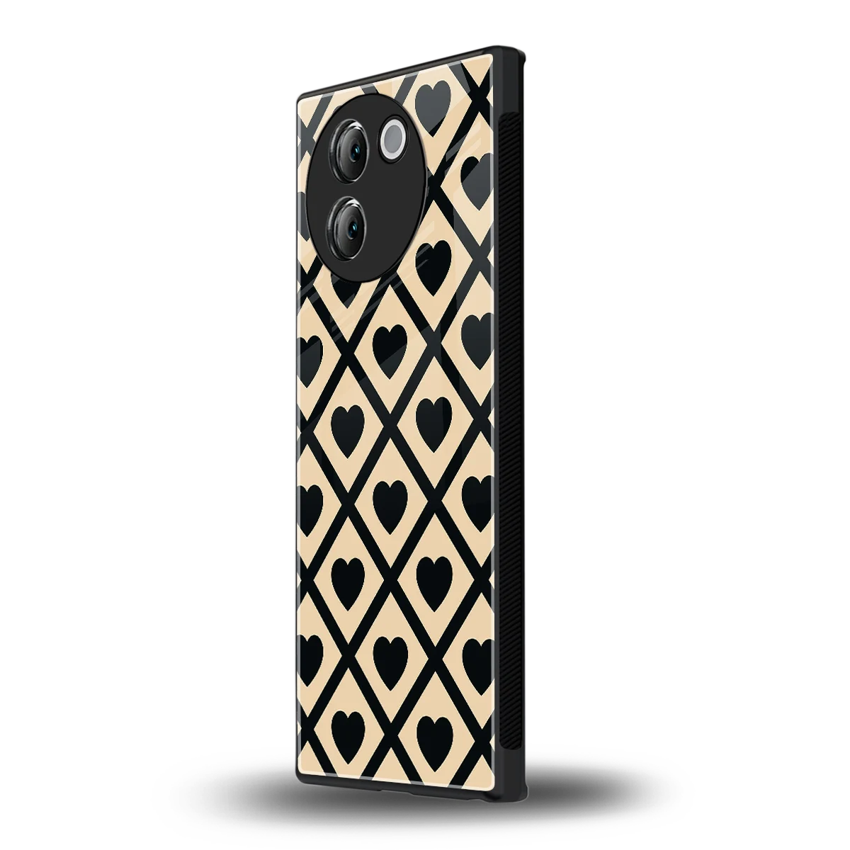 Beige Affection vivo v30e mobile cover | shockproof glass phone case