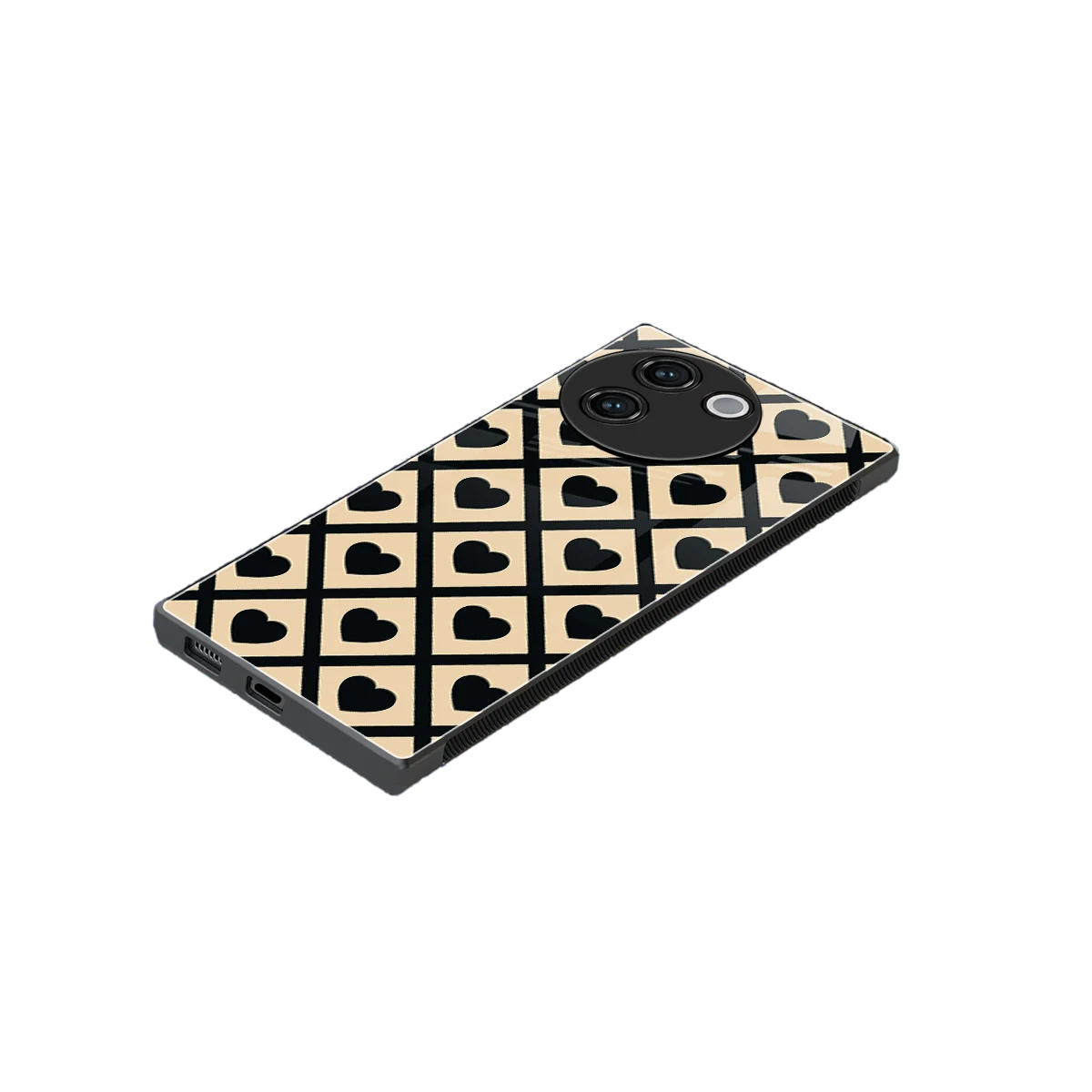Beige Affection stylish phone case for vivo v30e | glossy glass and slim fit