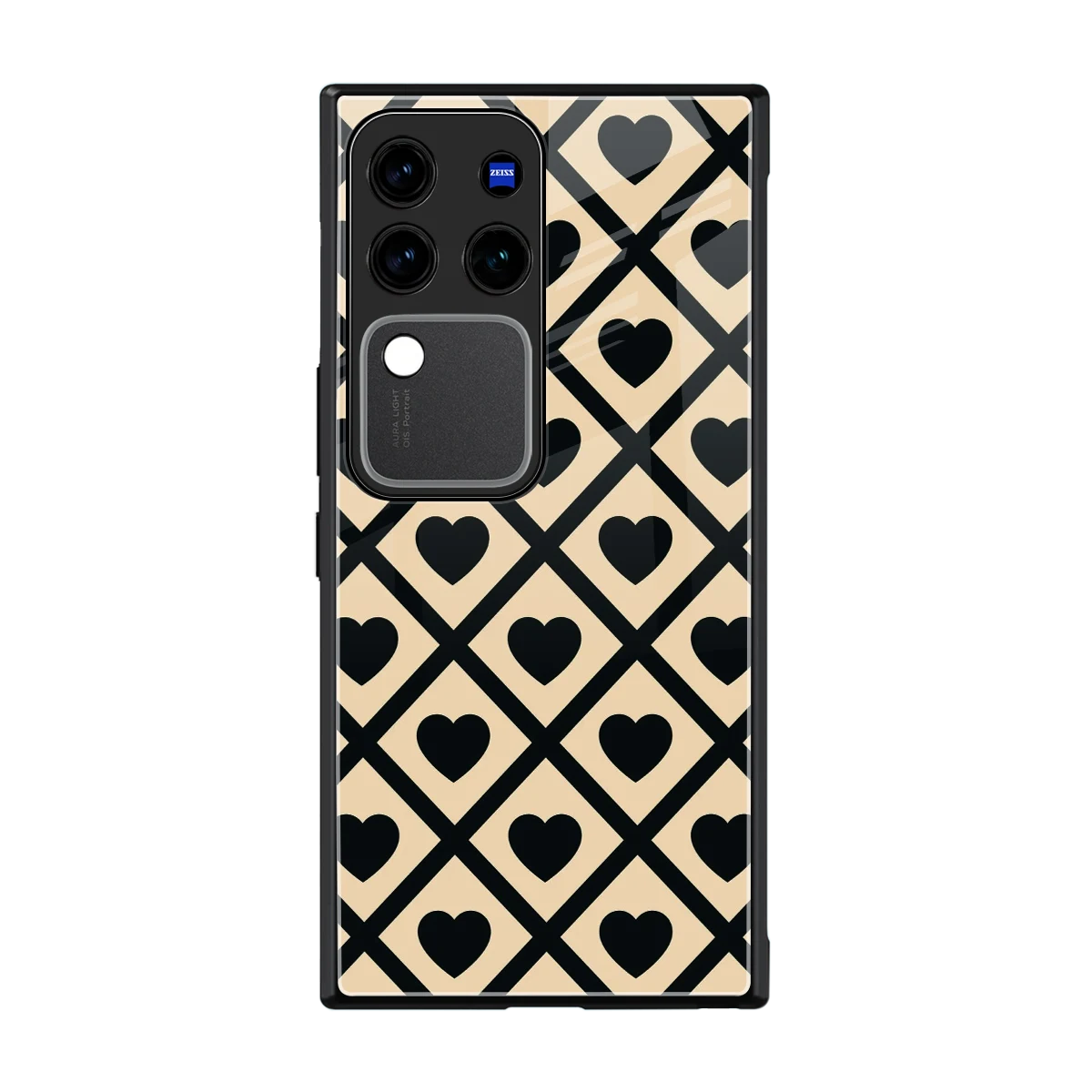 Beige Affection back phone cover | glass case forvivo v30 pro