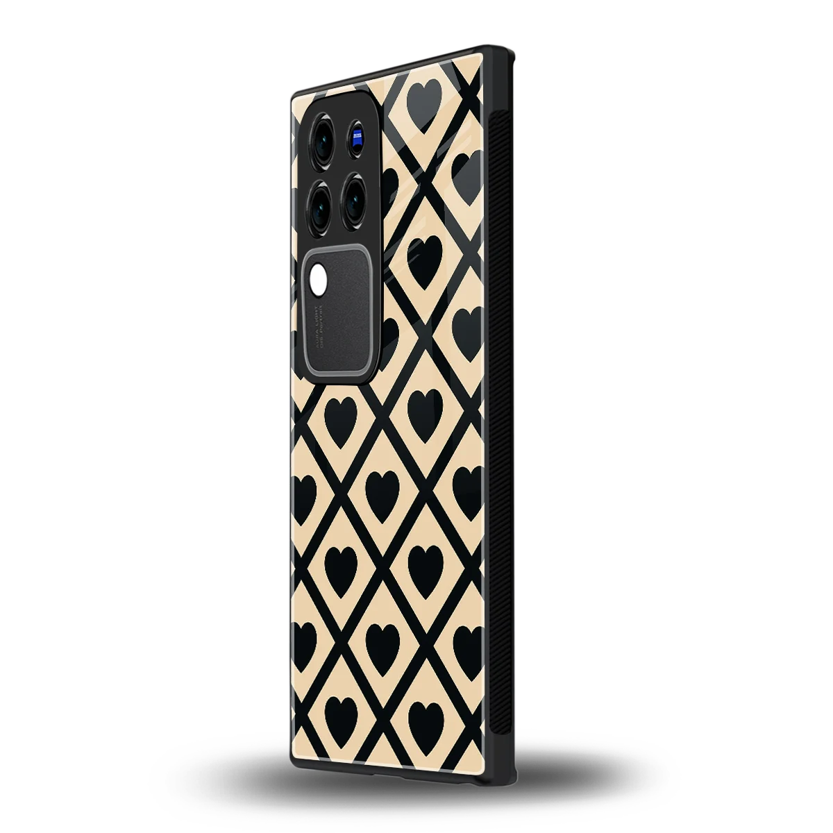 Beige Affectionvivo v30 pro mobile cover | shockproof glass phone case