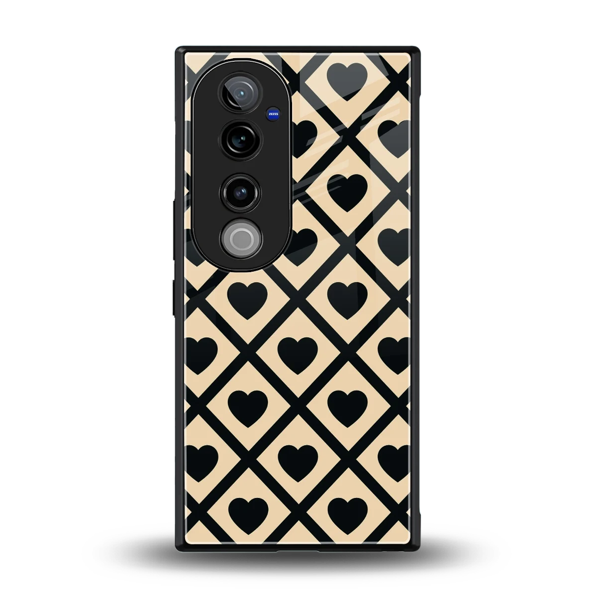 Beige Affection back phone cover | glass case for vivo v40 pro