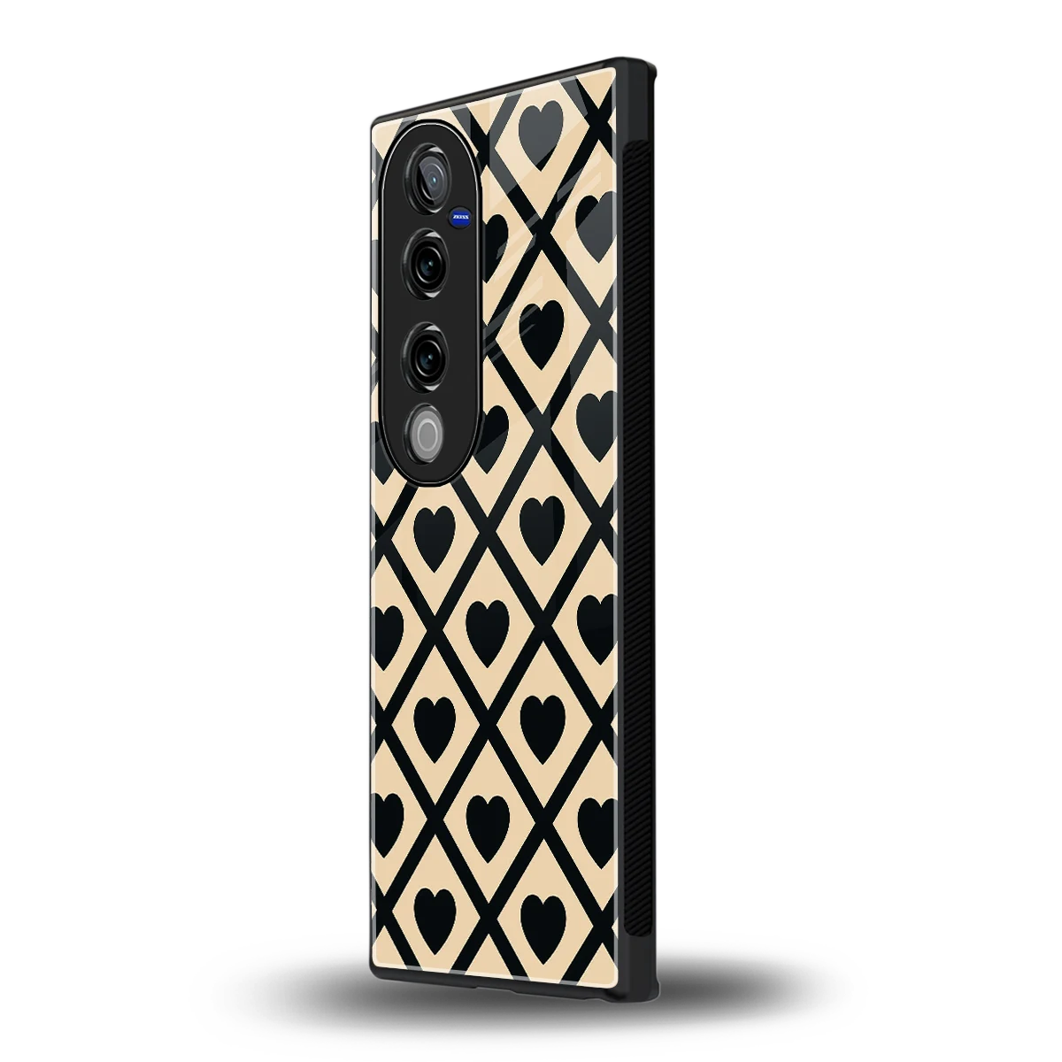 Beige Affection vivo v40 pro mobile cover | shockproof glass phone case