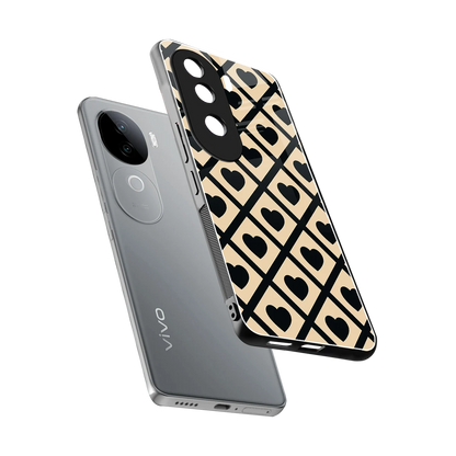 Beige Affection sleek vivo v40e cover with tempered glass back and TPU edges