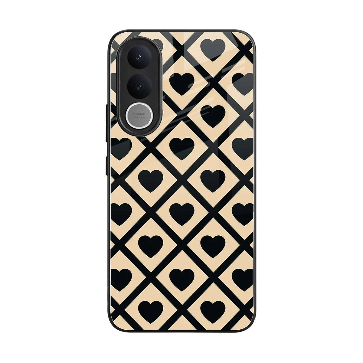Beige Affection back phone cover | glass case for vivo v70 fe