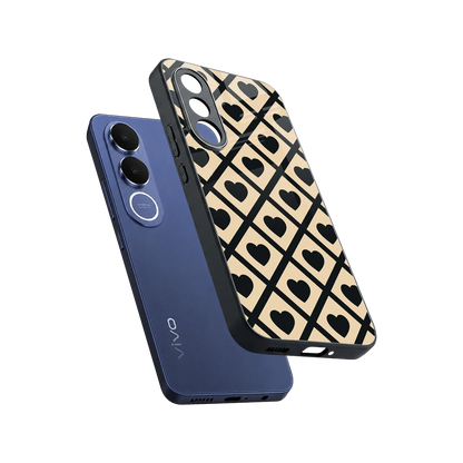 Beige Affection sleek vivo v70 fe cover with tempered glass back and TPU edges