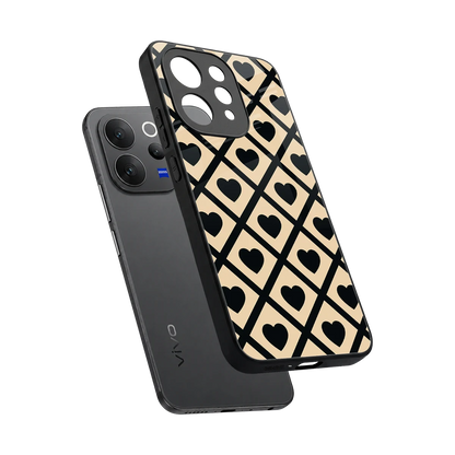 Beige Affection sleek vivo v70 cover with tempered glass back and TPU edges