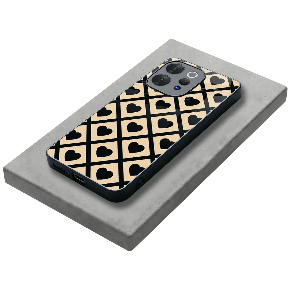 Beige Affection stylish phone case for vivo v70 | glossy glass and slim fit