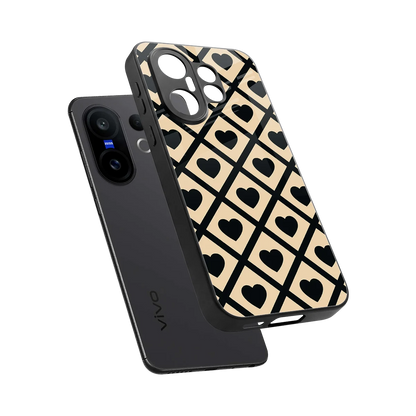 Beige Affection sleek vivo x200 fe cover with tempered glass back and TPU edges