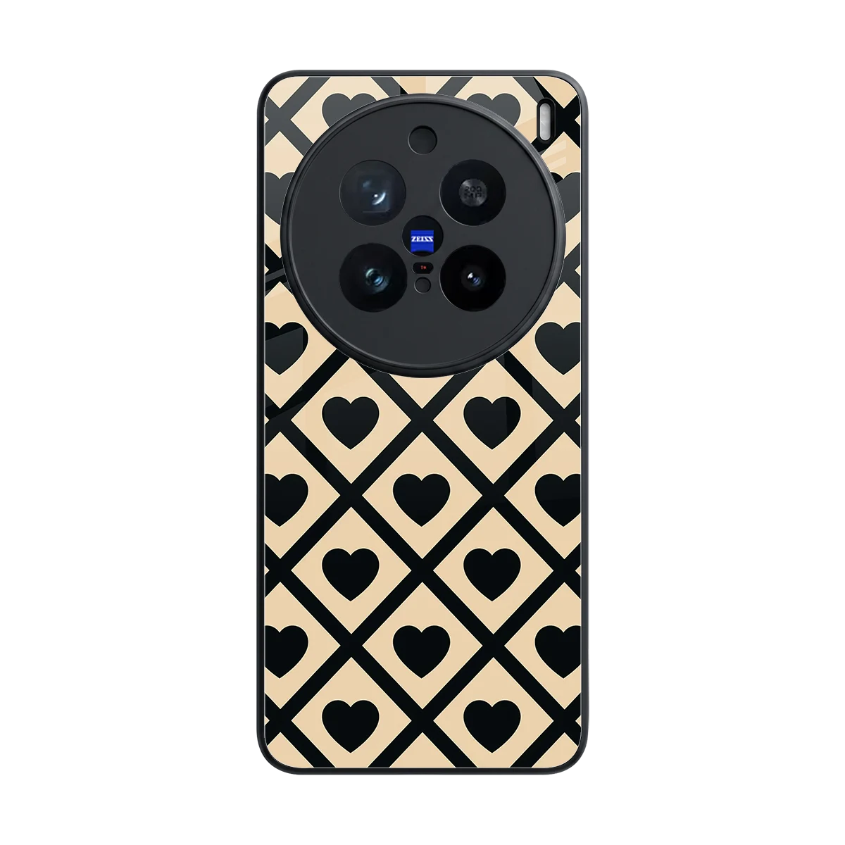 Beige Affection back phone cover | glass case for vivo x200 pro