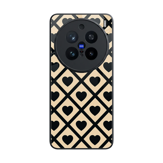 Beige Affection back phone cover | glass case for vivo x200 pro
