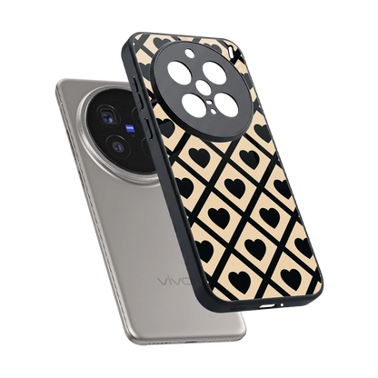 Beige Affection sleek vivo x200 pro cover with tempered glass back and TPU edges