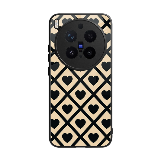 Beige Affection back phone cover | glass case for vivo x300 pro