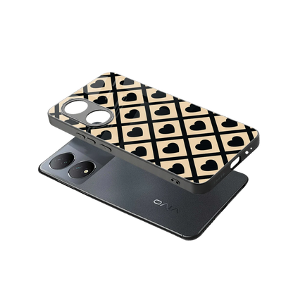Beige Affection sleek Vivo-y100 cover with tempered glass back and TPU edges