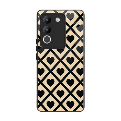 Beige Affection back phone cover | glass case for vivo y200 5g