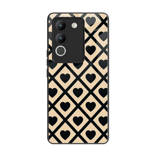 Beige Affection back phone cover | glass case for vivo y200 5g
