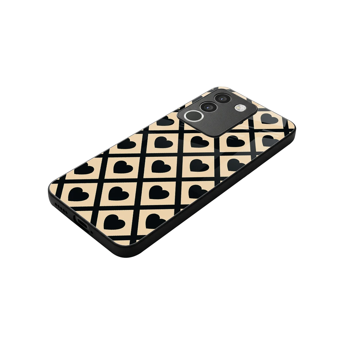 Beige Affection stylish phone case for vivo y200 5g | glossy glass and slim fit