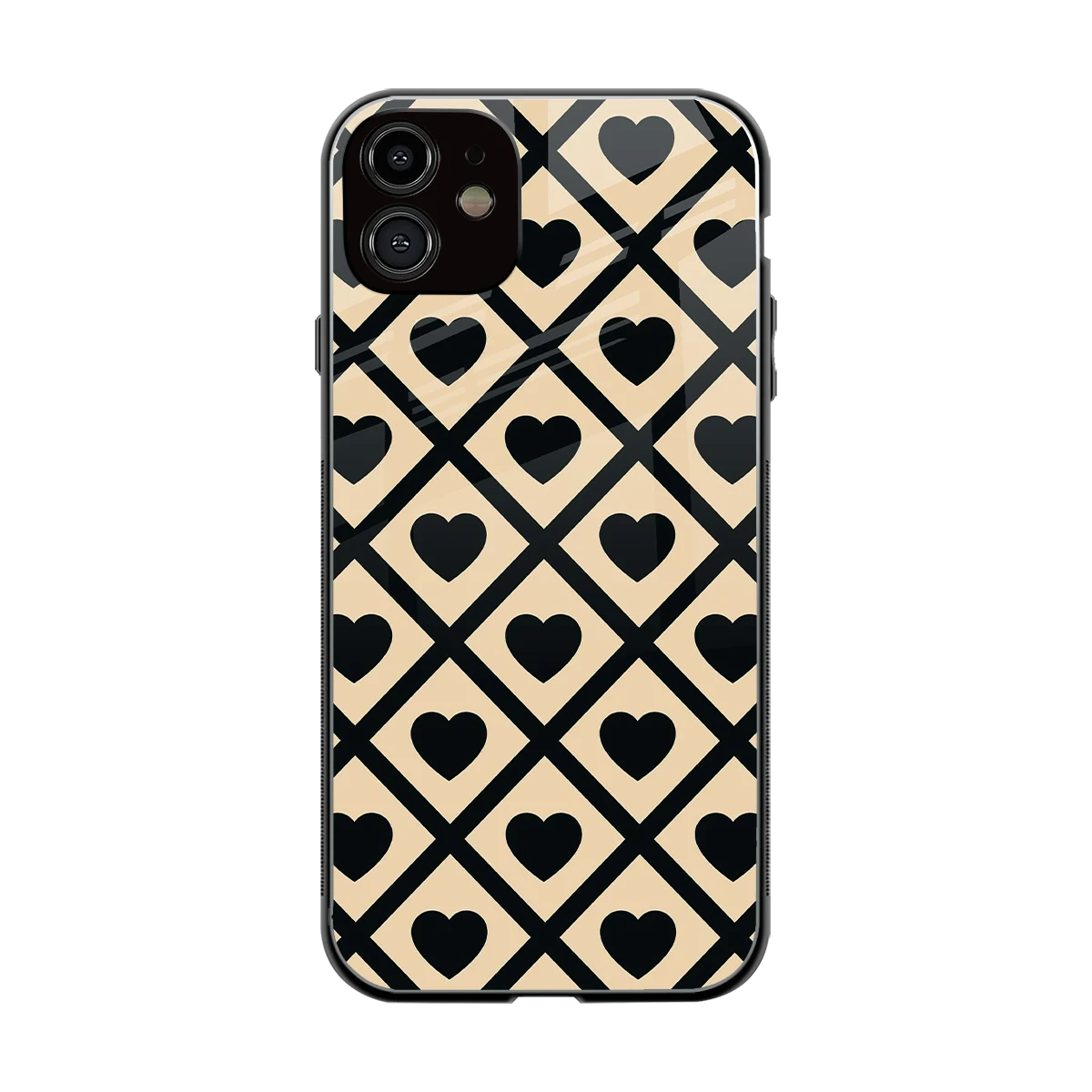 Beige Affection back phone cover | glass case for iphone 11