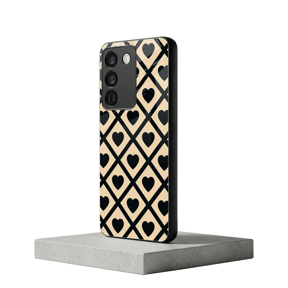 Beige Affection vivo y200 5g mobile cover | shockproof glass phone case