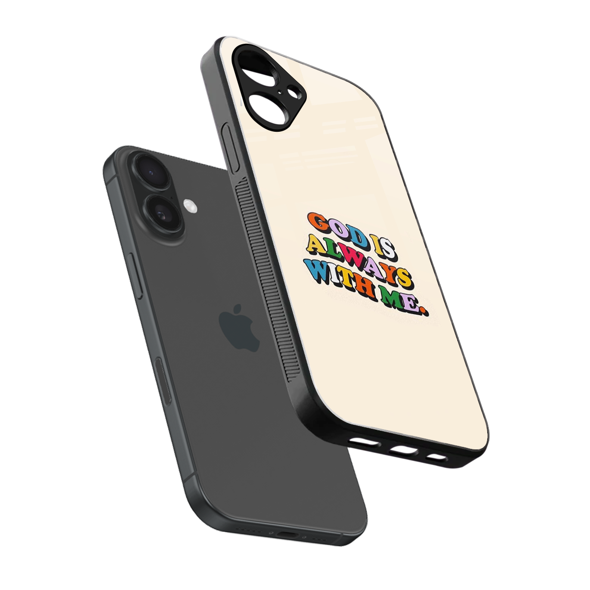 Belief sleek iPhone 16 cover with tempered glass back and TPU edges