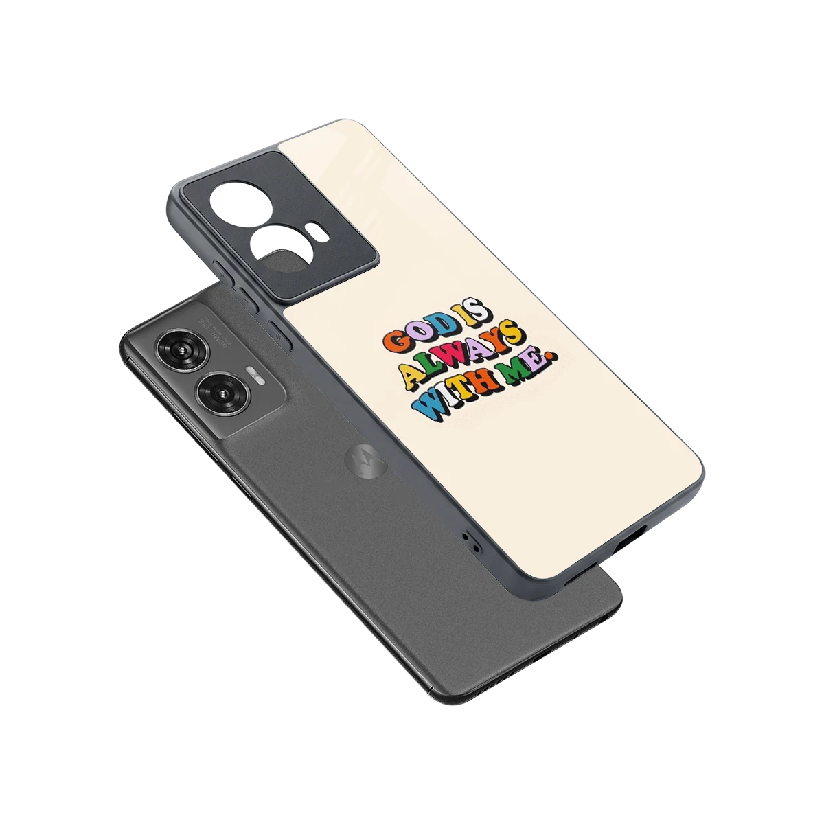 Belief sleek motorola edge 50 fusion cover with tempered glass back and TPU edges