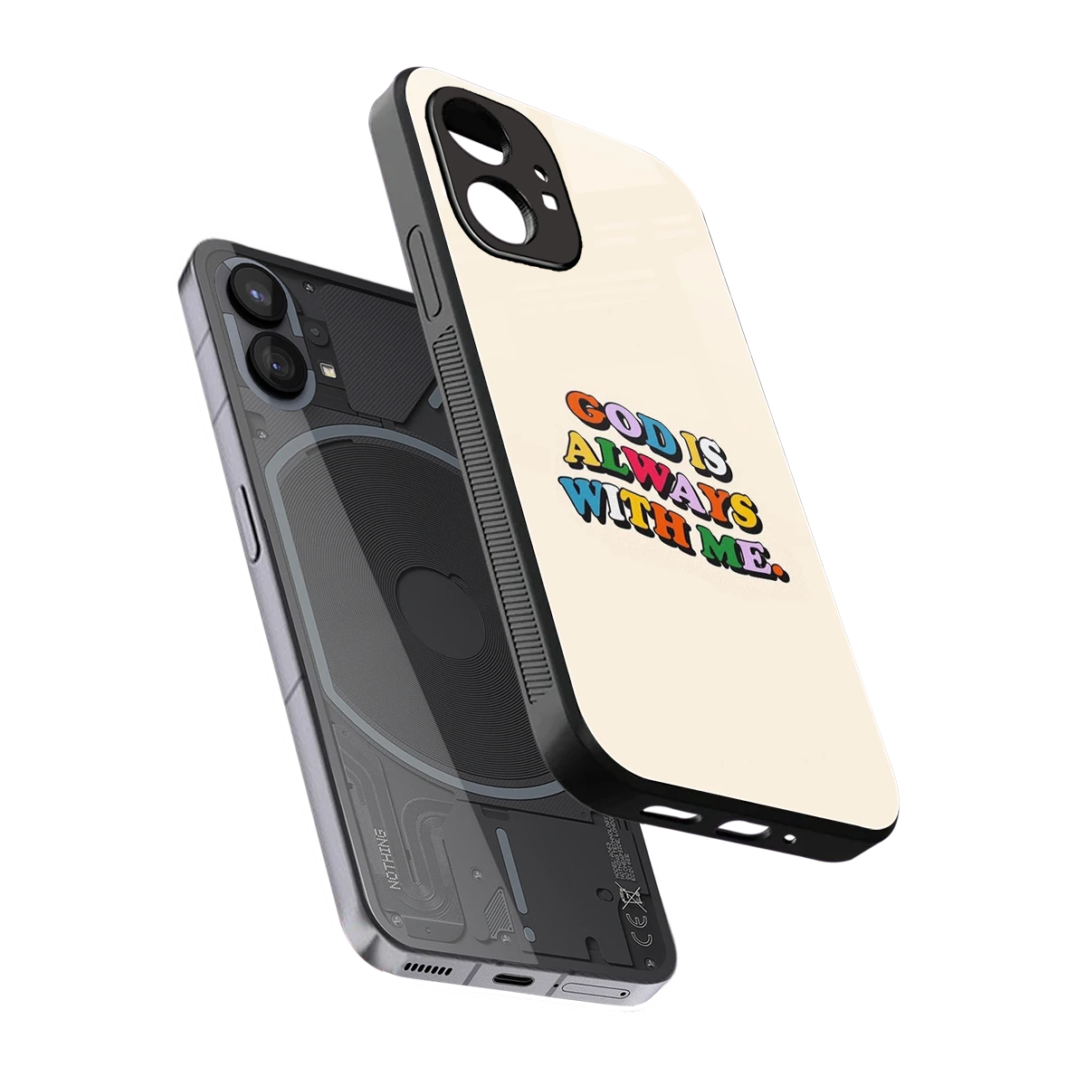Belief sleek nothing phone 1 cover with tempered glass back and TPU edges