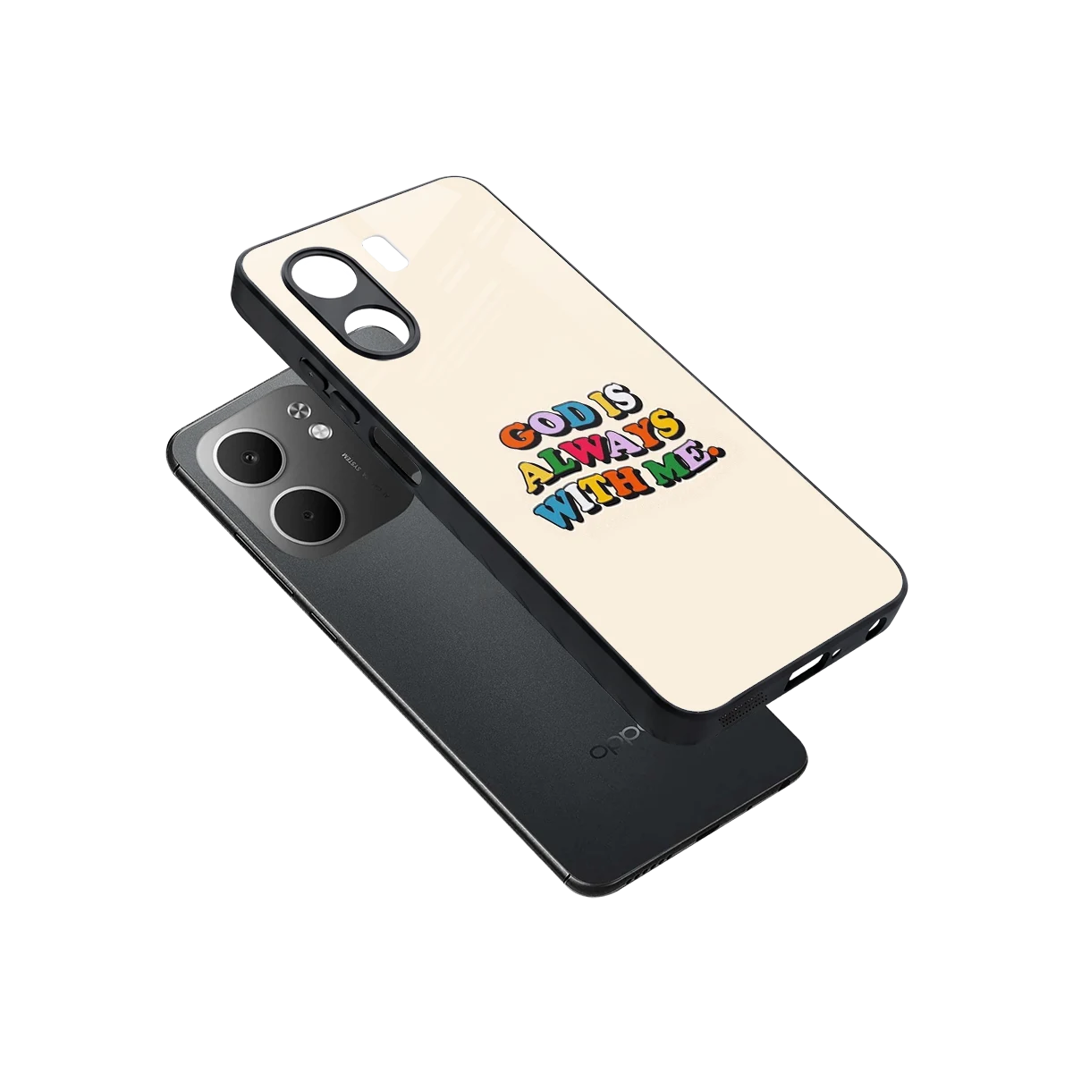 Belief sleek oppo a5x 5g cover with tempered glass back and TPU edges