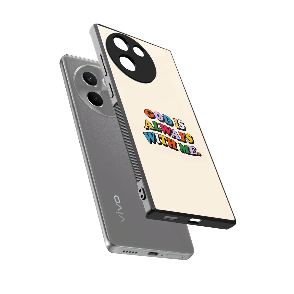 Belief sleek vivo v30e cover with tempered glass back and TPU edges