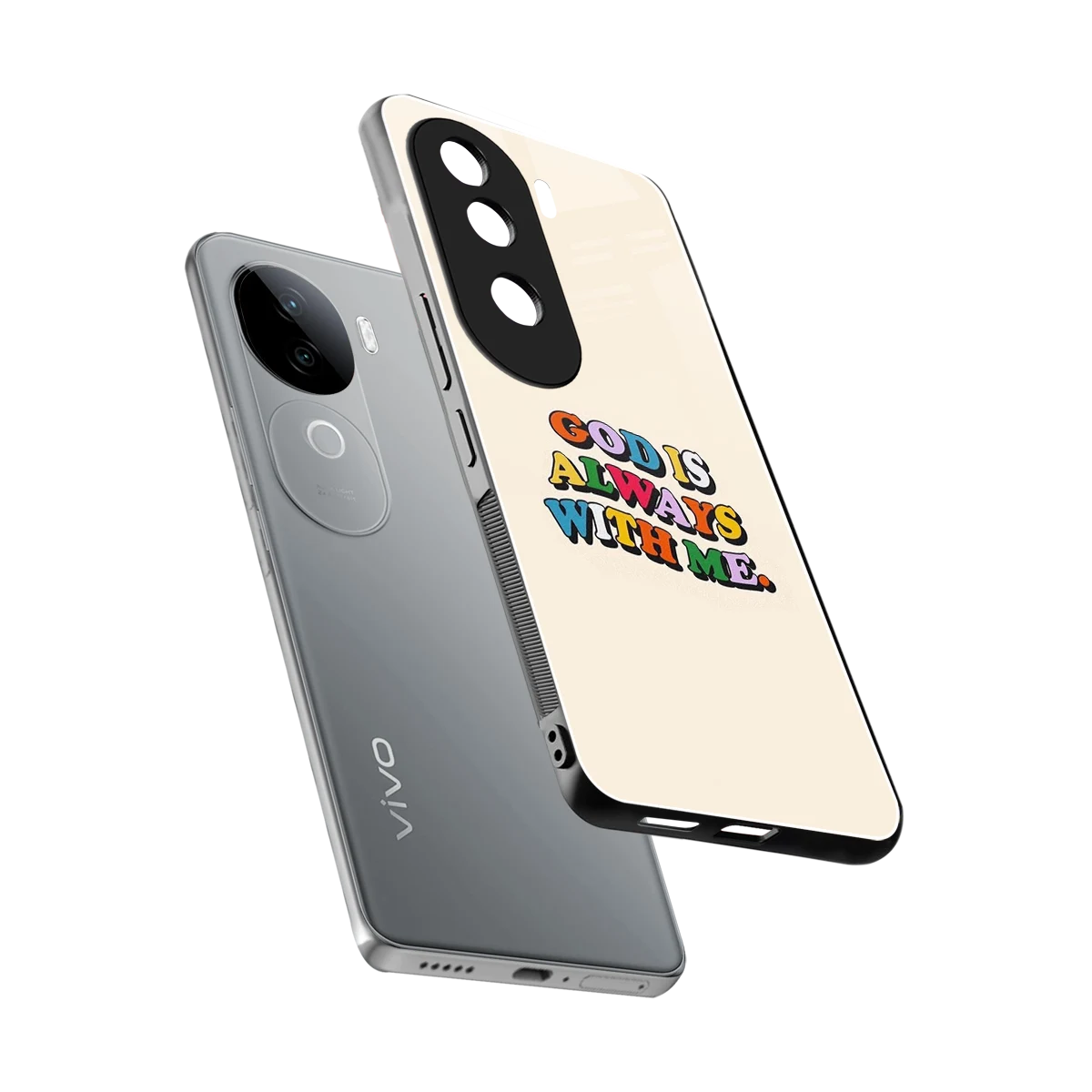 Belief sleek vivo v40e cover with tempered glass back and TPU edges