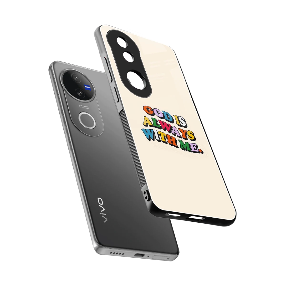 Belief sleek vivo v50 cover with tempered glass back and TPU edges