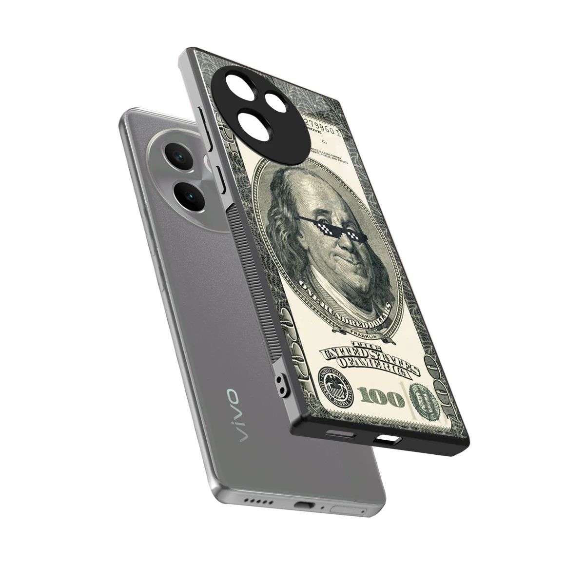 Ben Swag sleek vivo v30e cover with tempered glass back and TPU edges