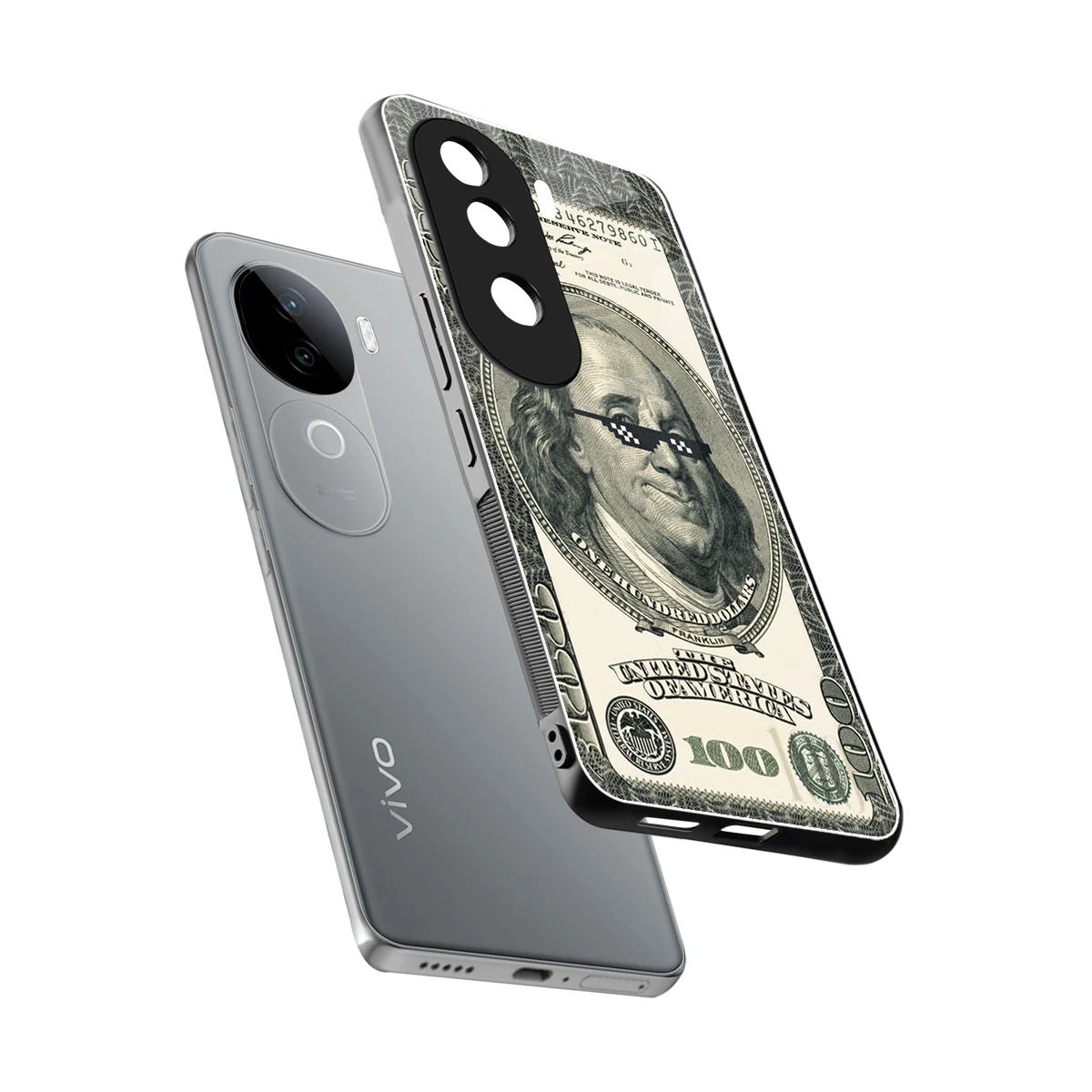 Ben Swag sleek vivo v40e cover with tempered glass back and TPU edges