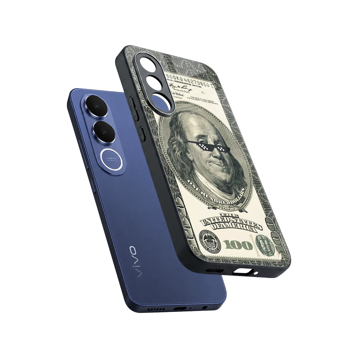Ben Swag sleek vivo v70 fe cover with tempered glass back and TPU edges