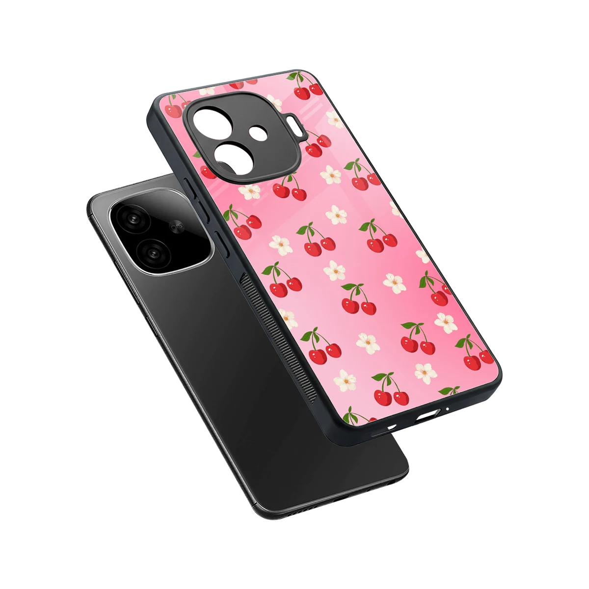 Berry Bliss sleek iqoo neo 10r 5g cover with tempered glass back and TPU edges