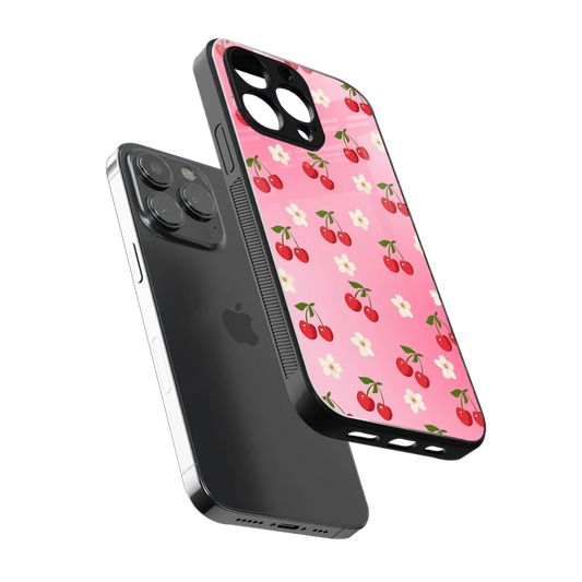 Berry Bliss sleek iphone 13 pro cover with tempered glass back and TPU edges