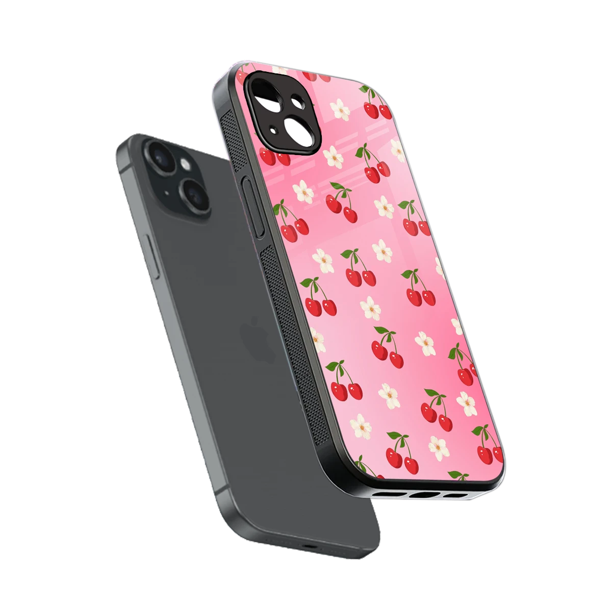 Berry Bliss sleek iphone 14 plus cover with tempered glass back and TPU edges