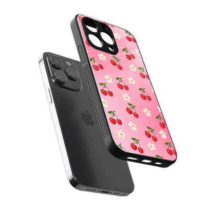 Berry Bliss sleek iphone 15 pro max cover with tempered glass back and TPU edges
