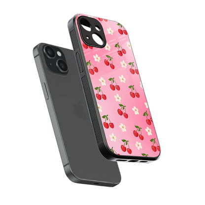 Berry Bliss sleek iphone 15 cover with tempered glass back and TPU edges