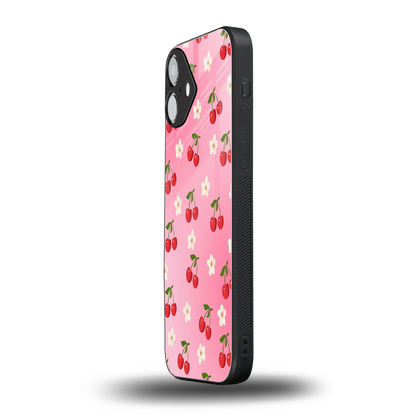 Berry Bliss iphone 16 plus mobile cover | shockproof glass phone case
