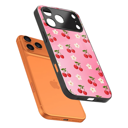 Berry Bliss sleek iphone 17 pro max cover with tempered glass back and TPU edges
