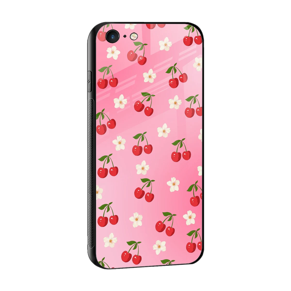 Berry Bliss sleek iphone 6 cover with tempered glass back and TPU edges