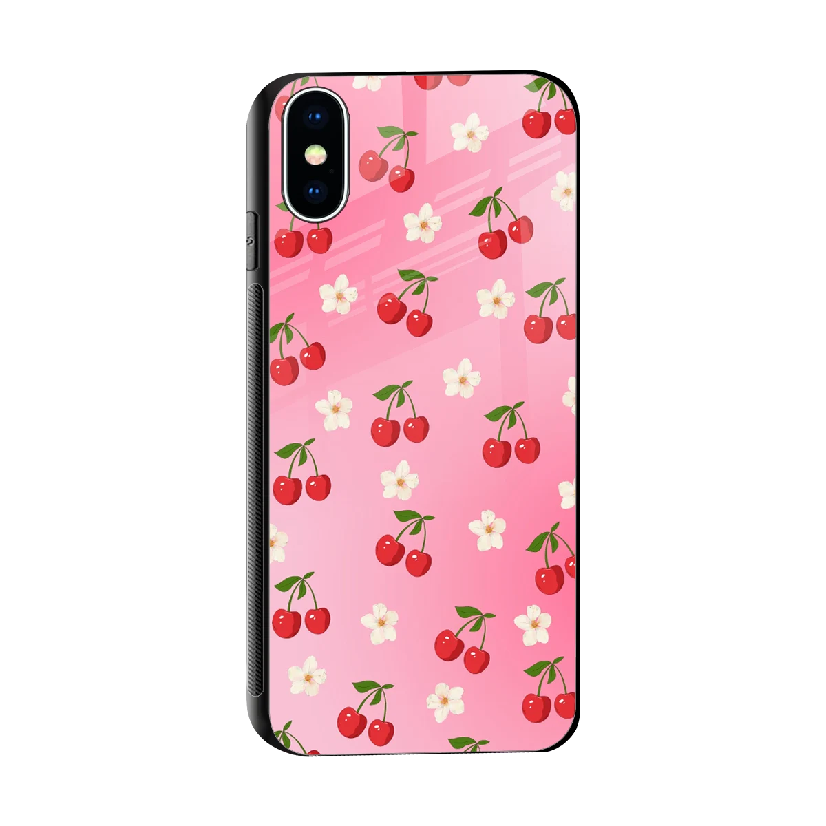 Berry Bliss sleek iphone x cover with tempered glass back and TPU edges