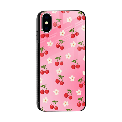 Berry Bliss sleek iphone x cover with tempered glass back and TPU edges