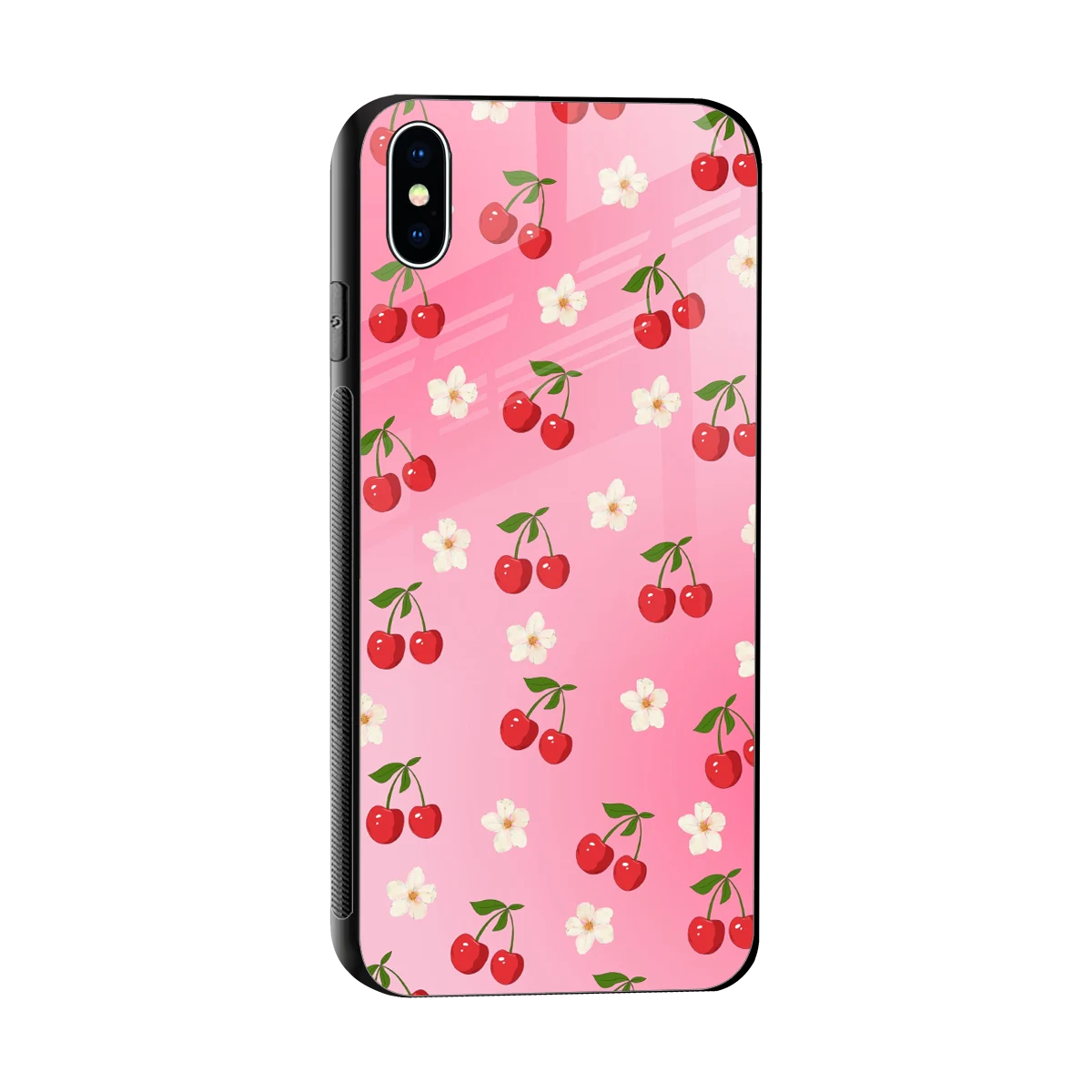 Berry Bliss sleek iphone xs max cover with tempered glass back and TPU edges