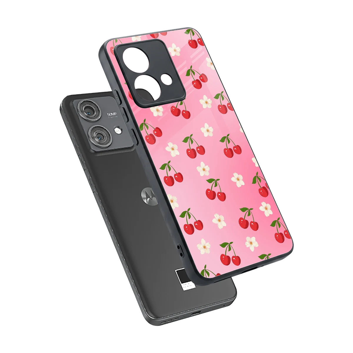 Berry Bliss sleek motorola edge 40 neo 5g cover with tempered glass back and TPU edges